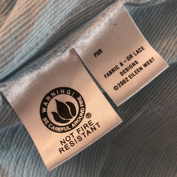 VTG02 EILEEN WEST size Small Cotton Robe LaceTrim Eyelet Stripe Shawl Collar NEW - Picture 14 of 16